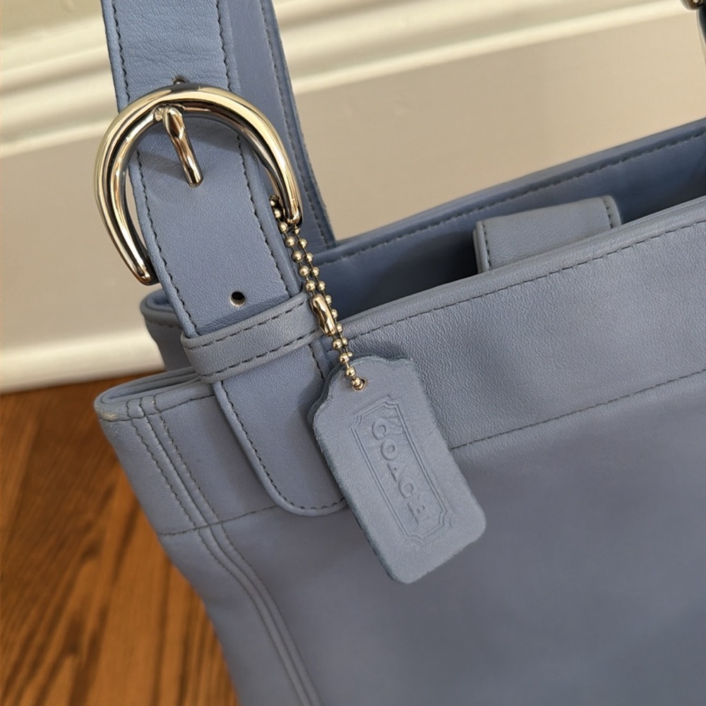 Authentic Blue Coach Midi Tote - Picture 3 of 8